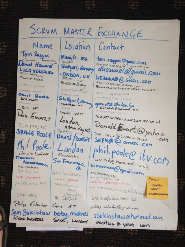 Scrum Master Exchange Volunteers
